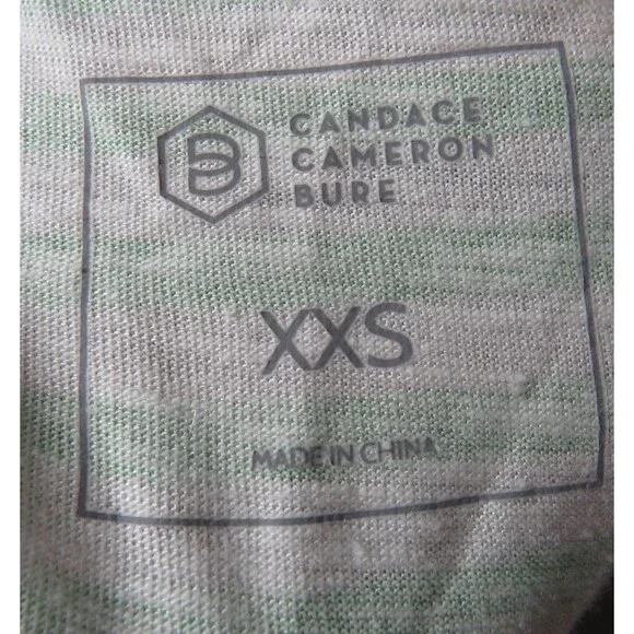 Candace Cameron Bure Sunkissed Linen Blend Green Striped V Neck Tank Dress XXS - Picture 4 of 7